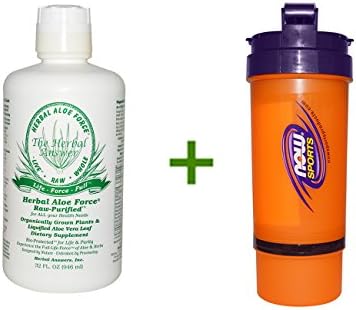 Herbal Answers, Inc, Herbal Aloe Force, 33.8 fl oz (1 Liter), Now Foods, 3 in 1 Sports Shaker Bottle, 25 oz