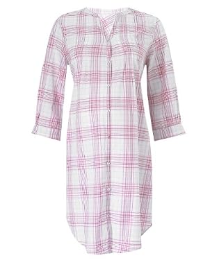 M2b Coral Check Boyfriend Nightshirt