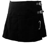 Mini jupe à carreaux - mini kilt écossais - style emo/punk - noir