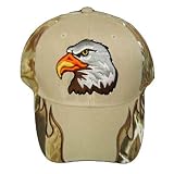 OUTDOOR CAMO CAMOUFLAGE BALD EAGLE KHAKI VELCRO HAT CAP