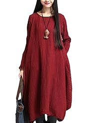 Round Neck Linen  Dress