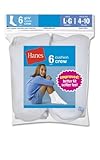 Hanes Girl's Red Label Cushion Crew White