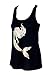 Sidecca Mermaid Floral Gold Foil Silhouette Tank-Black-Large