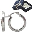 18mm 925 Sterling Silver Hoop Earrings with Square Edges