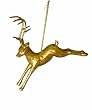 Sugared Fruit Gold Foil Leaping Reindeer Christmas Ornament 5"