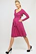 The Olian Rayon Knit Criss-cross wrap around Sash Dress