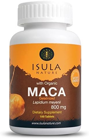 ISULA NATURE Organic Gelatinized Maca Root 800mg x 100 tablets by Isula Nature
