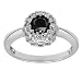 10k White Gold Black and White Diamond Ring (1 cttw)