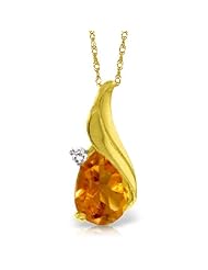 14K Yellow Gold Twist Teardrop Citrine Necklace