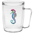 Colorful Caribbean Seahorse 18 oz Insulated Coffee Mug, Clear
