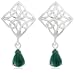 Sterling Silver Celtic Malachite Drop Earrings