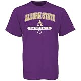 Russell Alcorn State Braves Purple Baseball T-shirt