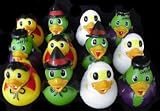 One Dozen (12) Halloween Rubber Duck Party Favor Squirt Toys
