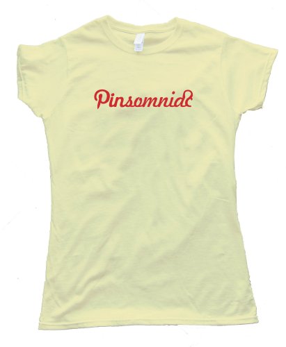Womens PINTEREST PINSOMNIAC – Tee Shirt Gildan Softstyle Light Yellow (Small)