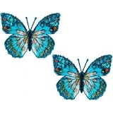 Expo MBP102BL Iron-On Embroidered Sequin Butterfly Applique, 2-Pack, Blue
