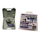 60 PIECE DREMEL TYPE MINI DRILL AND GRINDER SET + 216 PIECE ACCESSORY SET
