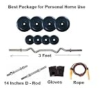 32 kg Rubber Weight + Dumbbells + 1 Weight Lifting Rods + Accessories