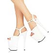 8 Inch Sexy High Heeled Shoe High Platform Sandal Fetish White Patent