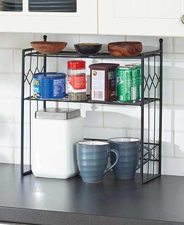 Black 2-Tier Shelf