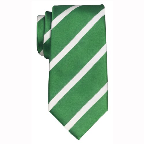 Charles Tyrwhitt Green & White Stripe Woven Tie