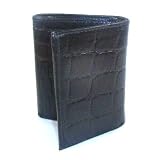 Genuine Embossed Leather Mens Trifold Wallet