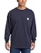 Carhartt Men's Loose Fit Heavyweight Long-Sleeve Pocket T-Shirt, Bluestone, REG-XLG