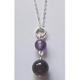 7th Chakra Amethyst Gemstone Sterling Silver Necklace