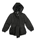 Girls Coat Totes Water Resistant Bow Front Jacket (8/10, Black)