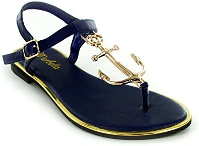 Seaside Women's Captain Sandal Navy 9