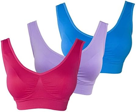 Everbrighting Women's 3-pack Genie Sports Bra with Removable Pads