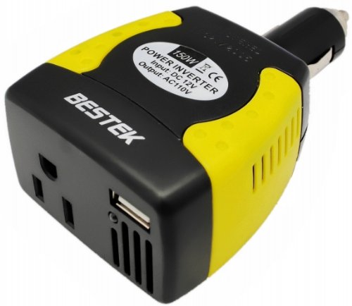 BESTEK 150 Watt Car DC to AC Power Inverter with USB Port (Random Color) MRI1511U-4