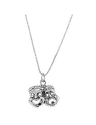 Sterling Silver One Sided Comedy Tragedy Mask Necklace