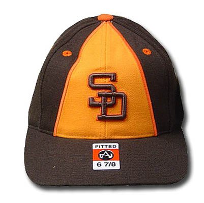 MLB SAN DIEGO PADRES BROWN HAT CAP FITTED 6 7/8 RARE