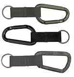 Rothco Heavy Duty 80MM Carabiner with Web Strap Keyring - Black