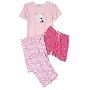 Cinema Etoile Women's 3-Piece Short Sleeve Smitten Kitten Pajama Set