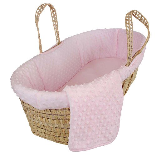pink dimple moses basket