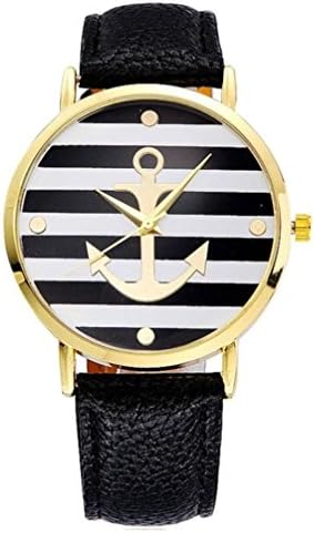 Black and White Anchor Watch With Gold Trim Watch:272