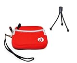 Snug-Fit (RED) Neoprene Glove Case and flexible Mini Tripod Combo for Kodak Zi8 HD Pocket Video Camera *** Includes Micro Fiber Cleaning Cloth