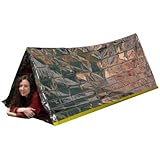 Emergency Survival Mylar Thermal Reflective Cold Weather Shelter Tube Tent - Accommodates 2 Adults - 8' X 3'- by Grizzly Gear