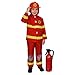 Fire Fighter (red) Boy Toddler Fireman Costume Size 4T