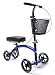 KneeRover Deluxe Steerable Knee Cycle Knee Walker  Scooter Crutch Alternative in Blue