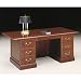 HON 94000 Series Pedestal Desk - Rectangle - 29.5" x 72" x 36" - Wood, Particleboard - Mahogany