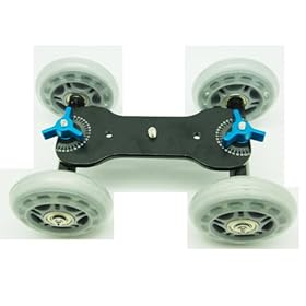 koolertron Portable Mute Dolly Camera Truck Table Top Slider For Canon 550D 500D 600D 1100D 60D 50D 40D 5D 5DII 5DIII Nikon D300 D5100 D3100 D3000 D5000 D90 D7000 D700 J1 V1 Sony A57 A55 A35 NEX7 NEX5N NEXC3 F