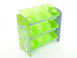 aniba Design Kinderregal Spielzeugaufbewahrung - blau / grün / lila