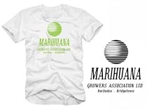 MARIHUANA GROWERS barbados bridgetown GRASS T-SHIRT weiss hanf JONIT