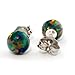 Aurora: 6mm Black Australian Opal Ball Stud Post Earrings Solid 925 Sterling Silver