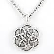 SHIELD OF DESTINY Celtic Knot Pendant in Sterling Silver on a 20" Oxidized Round Box Chain for Men or Women, #8258