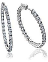 0.60 ct. tw. Inside-Outside Hoop Earrings in 14K White Gold