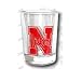 University of Nebraska Lincoln NU Huskers - Shot Glass - clear glass w/all red print Nlogo design