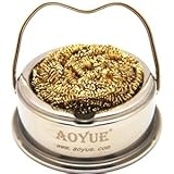 Aoyue Soldering Iron Tip Cleaner with Brass wire sponge, no water needed